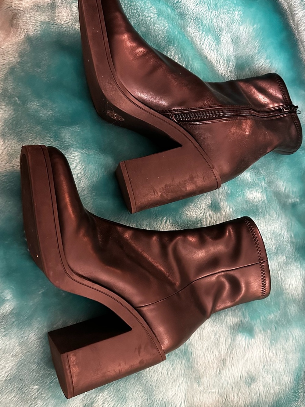 Madden Girl Black Women's Chunky Heel Boots